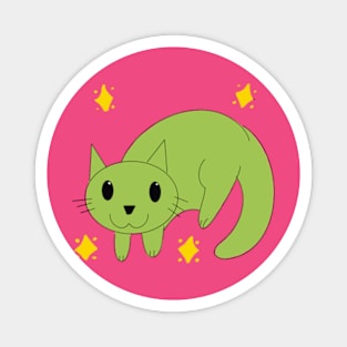 Floppy cat green Magnet